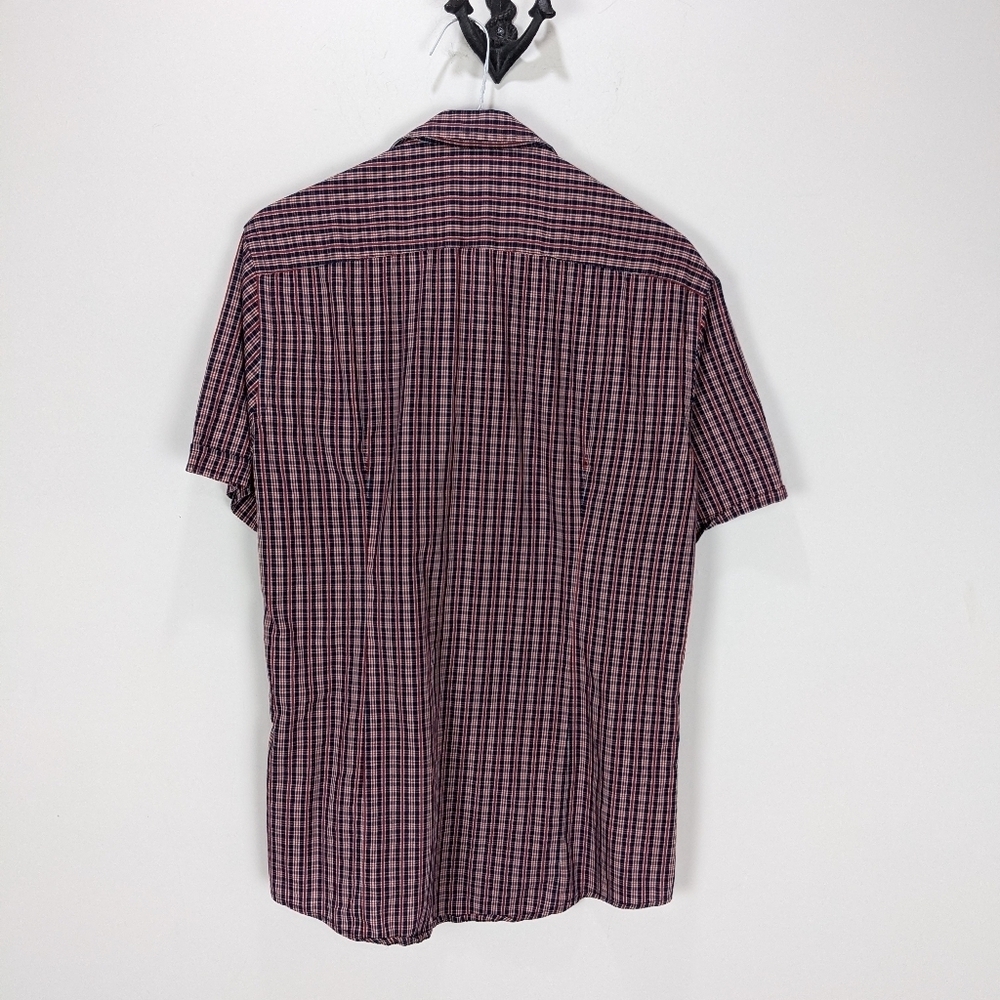DANIELE ALESSANDRINI Plaid Short Sleeve Shirt Size 16 - Picture 3 of 10